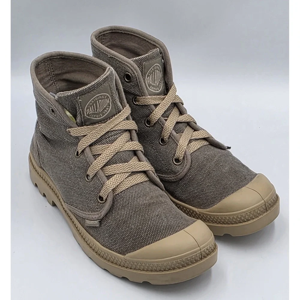 Palladium Women's‎ Pampa Hi Tan Brown Canvas Ankle Boots 5.5